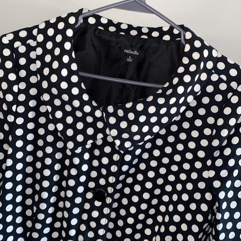 Rafaella black white polka dot jacket blazer - Picture 3 of 7